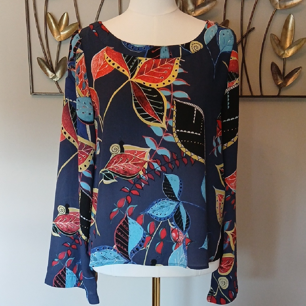 Relaxed Multi Print with Bell Sleeves